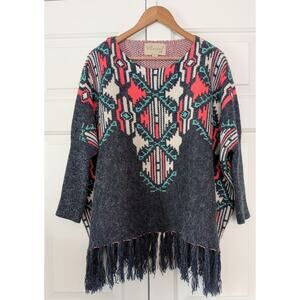 Altar'd State Ethereal Aztec Native Poncho Sweater
